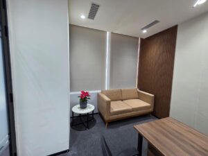sofa placed in an office